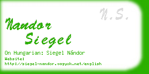 nandor siegel business card