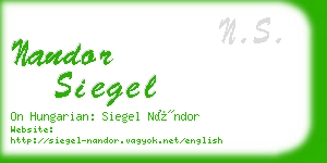 nandor siegel business card